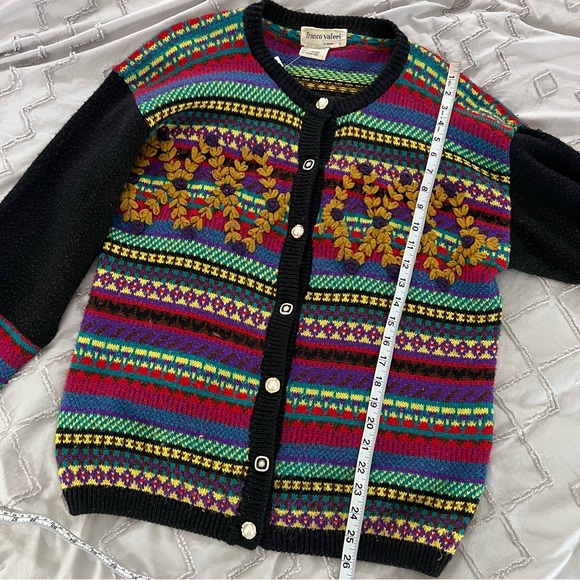 vintage franco valeri colourful knit cardigan - Picture 10 of 13